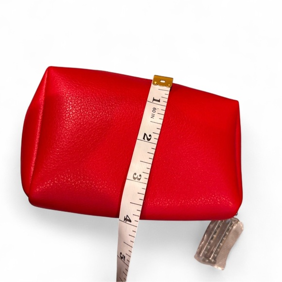 NWT Dior Red Embossed Logo Cosmetic Makeup Pouch Bag w/ Zipper Protector - Picture 4 of 8